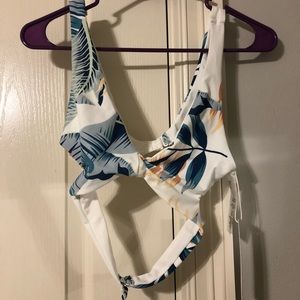 tropical wrap around bathing suit top